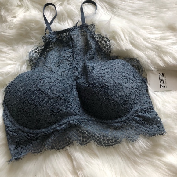 PINK Victoria's Secret Other - NWT gray padded push up lace bralette